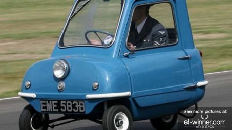 The peel p50 comes with only three wheels, single headlight, and one seat. The car has ...